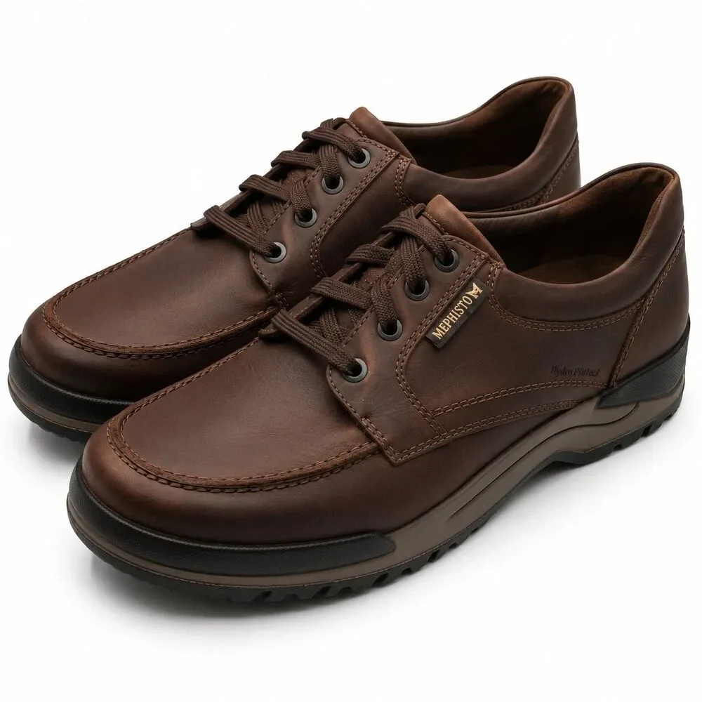 Mephisto Charles Dark Brown Grizzly Leather Derby Shoes Men’s US 10 EU 44